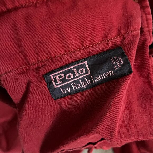 Polo Ralph Lauren Cargo Shorts Mens Size 34 Red Pockets Vintage Utility Y2k - Picture 4 of 5